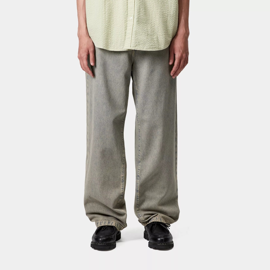 LANDON PANT BLUE/LEATHER GARMENT DYED