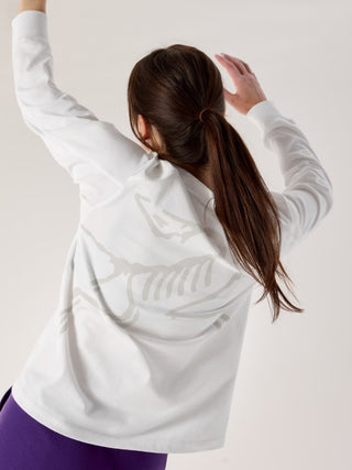 W KRAGG COTTON BIRD CREWNECK WHITE LIGHT