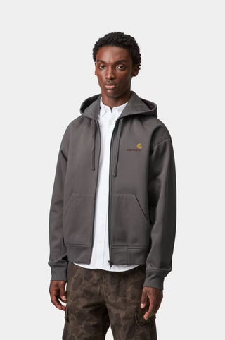 HOODED AMERICAN SCRIPT JACKET PORPHYRY