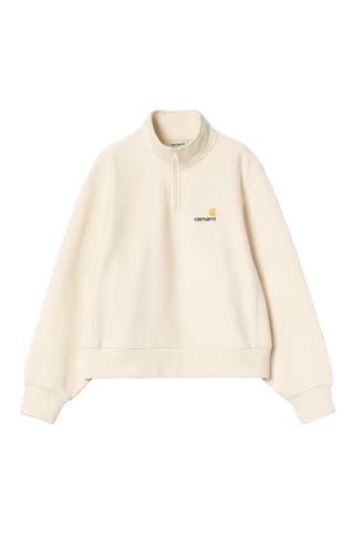 W' AMERICAN SCRIPT HIGH NECK SWEATER NATURAL