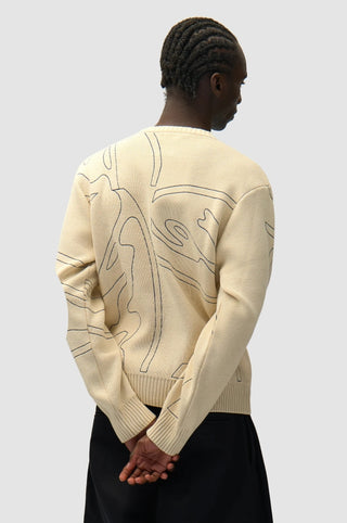 ALLOVER CIRCLE LOGO KNIT CREAM