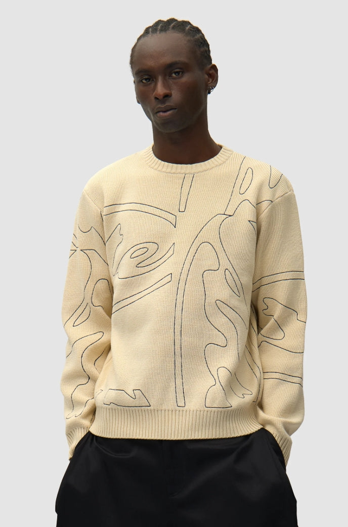 ALLOVER CIRCLE LOGO KNIT CREAM