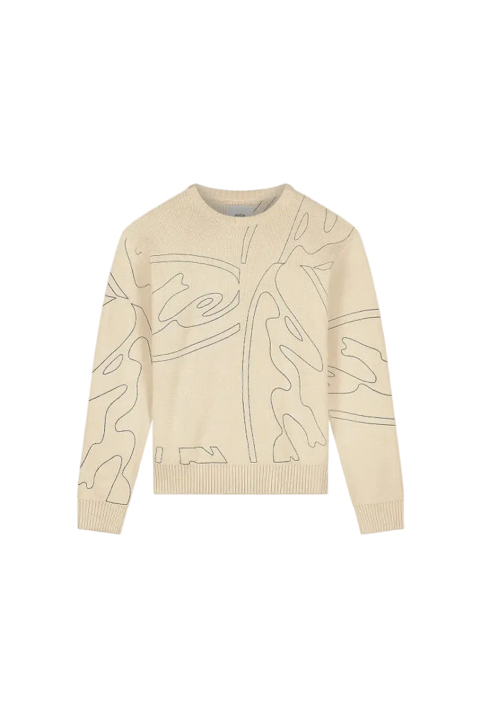 ALLOVER CIRCLE LOGO KNIT CREAM