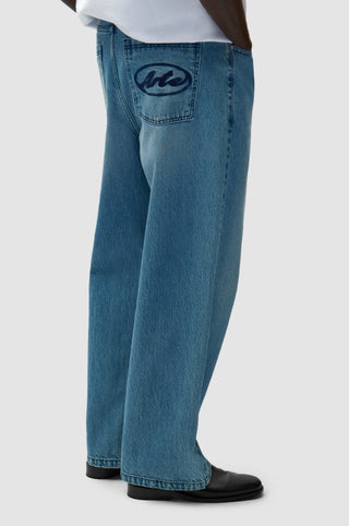 CIRCLE LOGO POCKET JEANS DENIM BLEACH