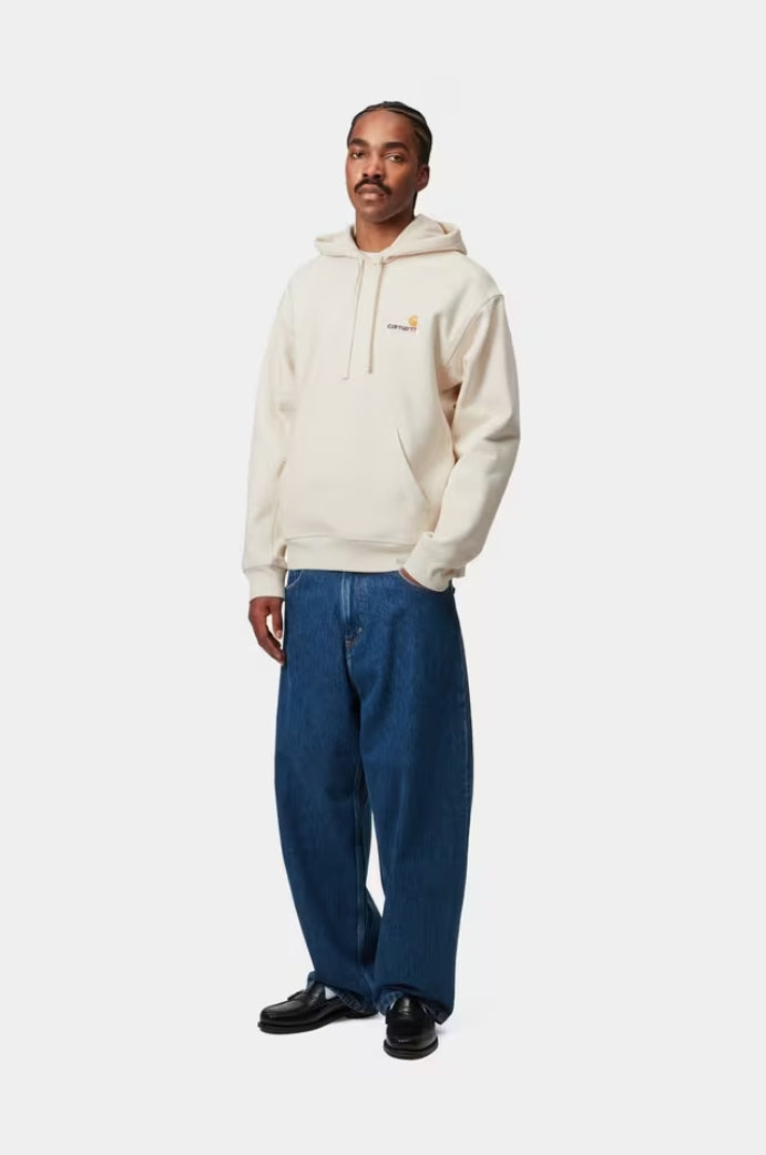 HOODED AMERICAN SCRIPT SWEAT NATURAL