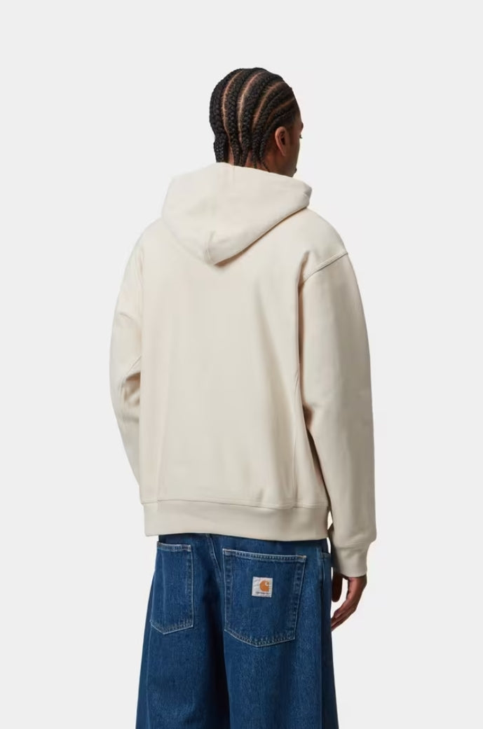 HOODED AMERICAN SCRIPT SWEAT NATURAL