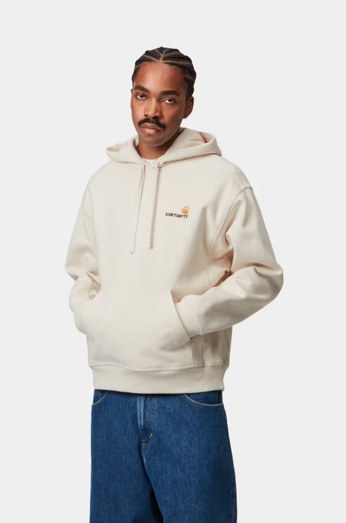 HOODED AMERICAN SCRIPT SWEAT NATURAL
