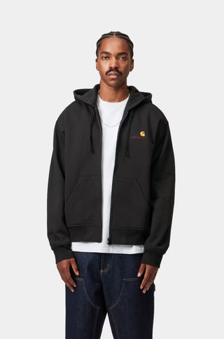 HOODED AMERICAN SCRIPT JACKET BLACK
