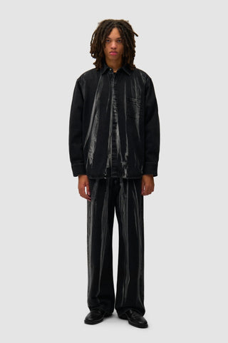 WASHED JEANS PANTS BLACK DENIM