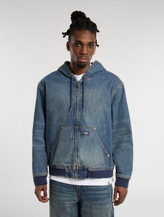 HILHAM HOODED JACKET KHAKI TINTED BLUE