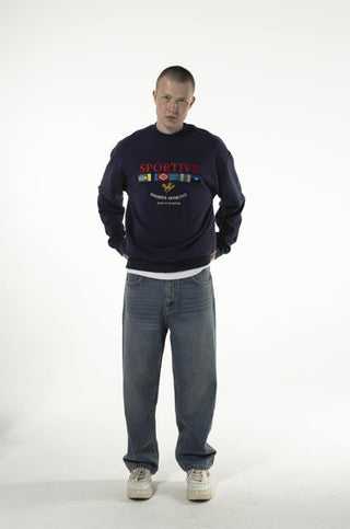 LEGACY FLAGS CREWNECK NAVY BLUE