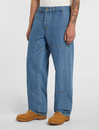 TRUCKER DOUBLE KNEE RELAXED JEANS BLUE