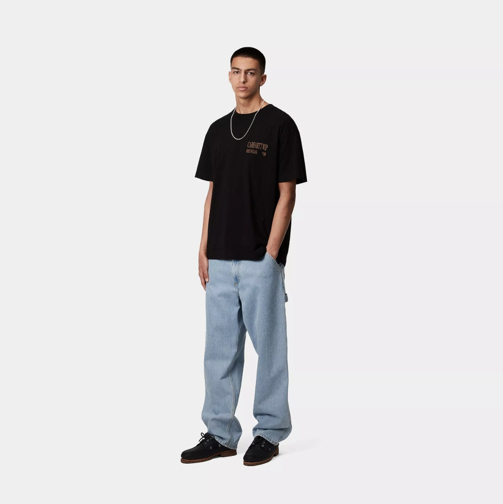 SINGLE KNEE PANT BLUE HEAVY STONE BLEACHED