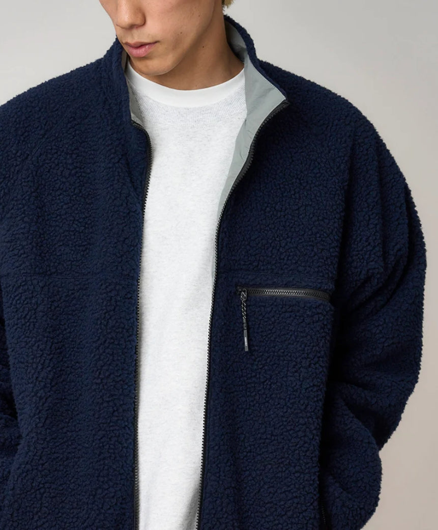 REVERSIBLE SHERPA JACKET NAVY/GREY