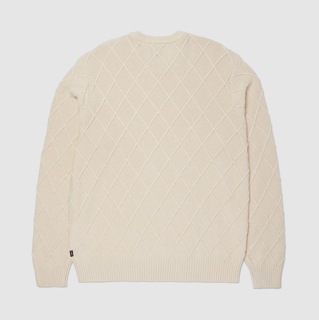 GRID CREWNECK SWEATER NATURAL