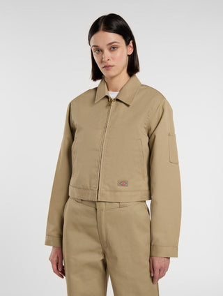 LINED EISENHOWER CROPPED JACKET KHAKI