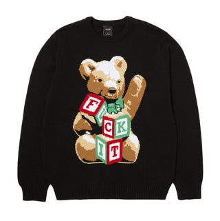GIFT BEAR INTARSIA SWEATER BLACK