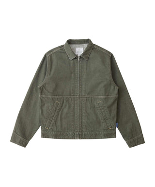 JAPANESE SLUB DENIM JACKET DARK SAGE