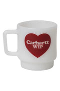 HEART GLASS MUG WHITE