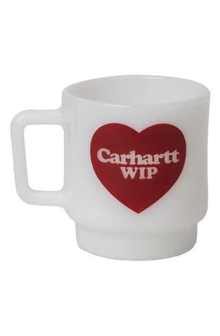 HEART GLASS MUG WHITE