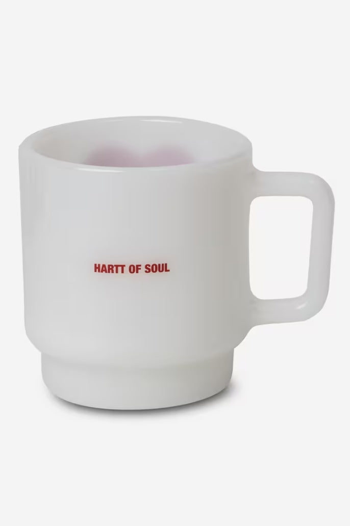 HEART GLASS MUG WHITE