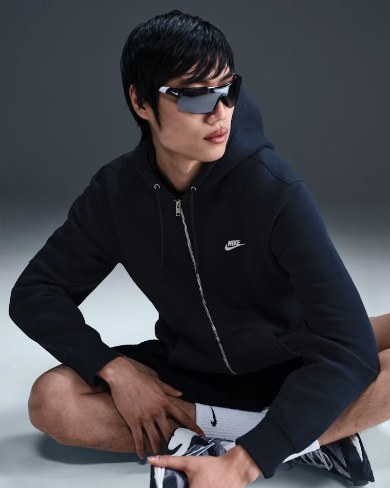 FULL-ZIP FLEECE HOODIE OBSIDIAN