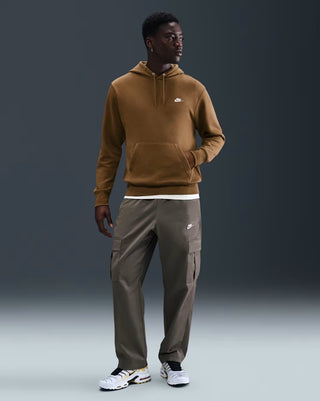 NIKE CLUB FLEECE HOODIE MOSSWOOD BROWN