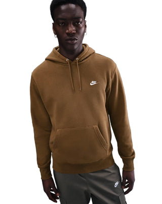 NIKE CLUB FLEECE HOODIE MOSSWOOD BROWN