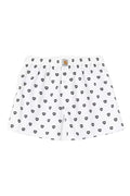 COTTON BOXER HEART PRINT WHITE/BLACK