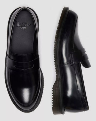 TEMARA POLISHED SMOOTH LEATHER LOAFERS BLACK