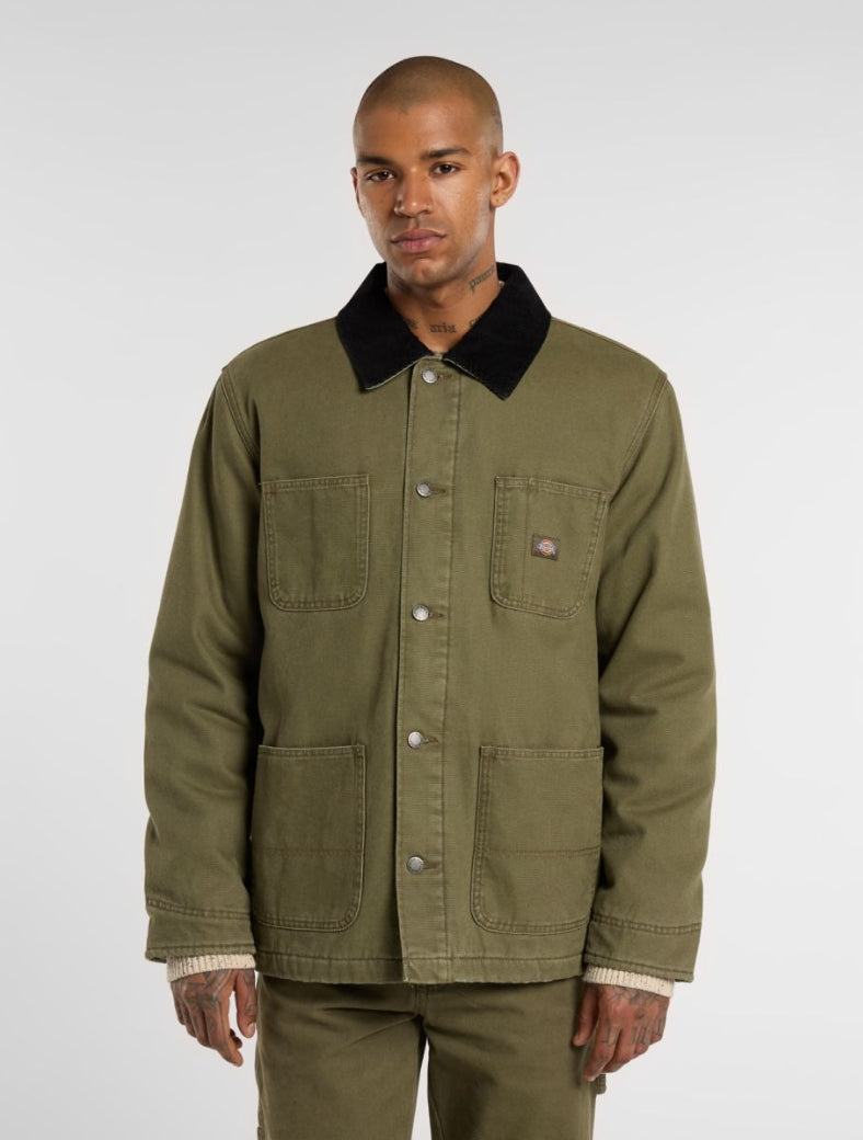 LINED CHORE CANVAS JACKET MILITARY