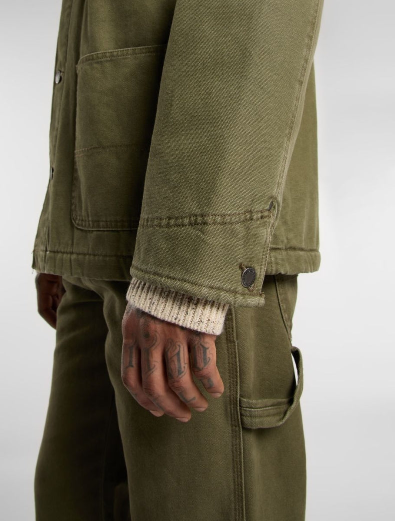 LINED CHORE CANVAS JACKET MILITARY
