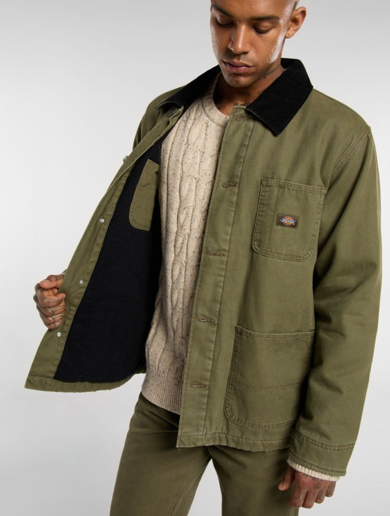 LINED CHORE CANVAS JACKET MILITARY