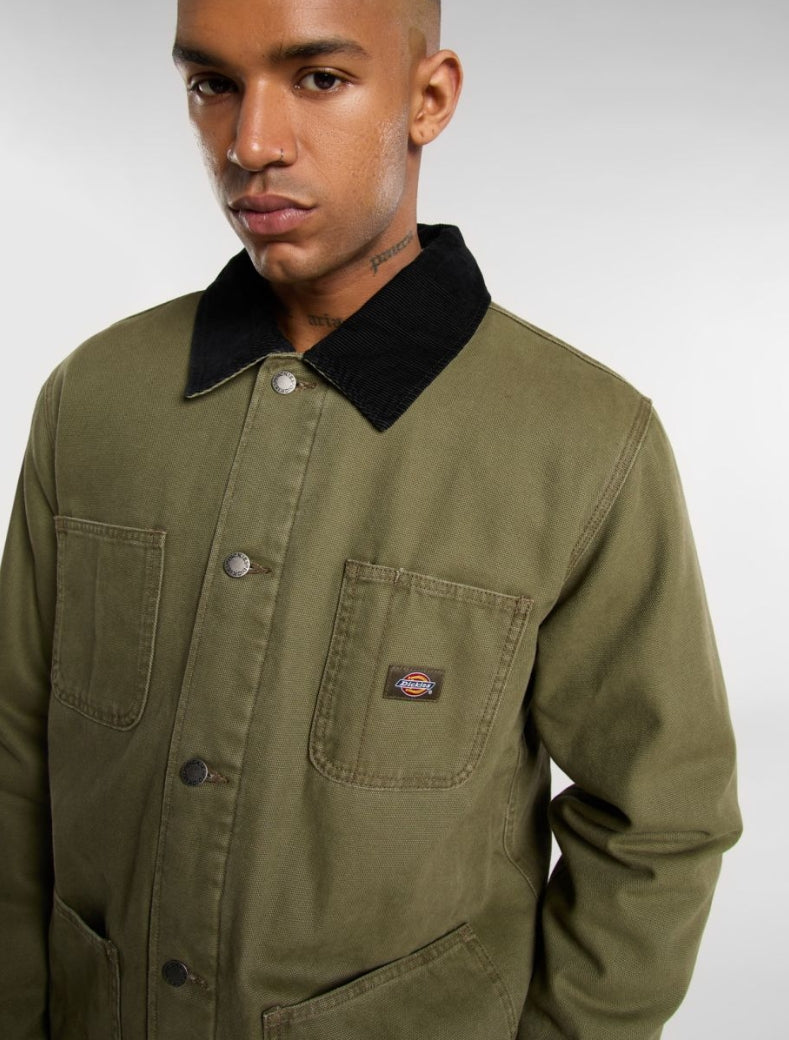 LINED CHORE CANVAS JACKET MILITARY