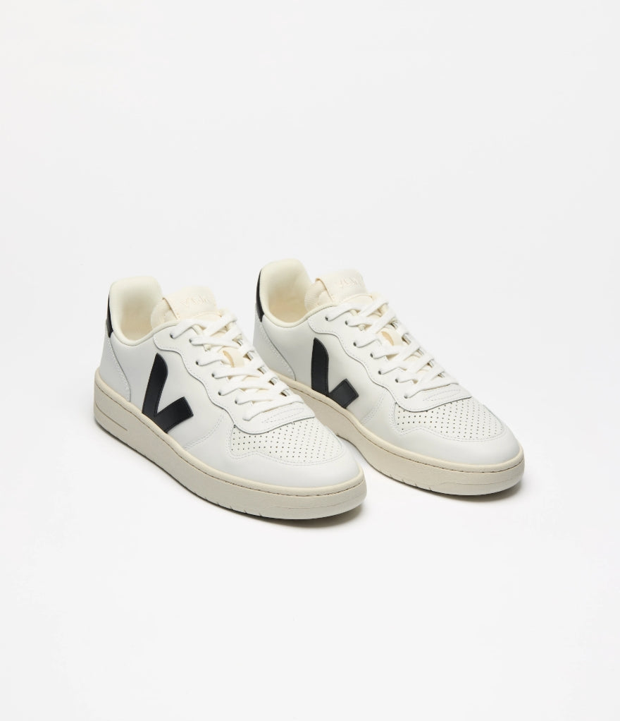 V-10 PRIME LEATHER WHITE BLACK