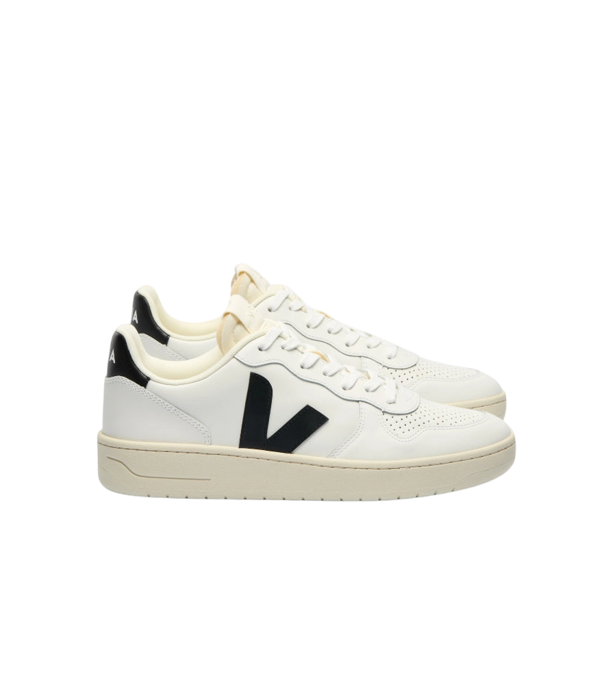 V-10 PRIME LEATHER WHITE BLACK