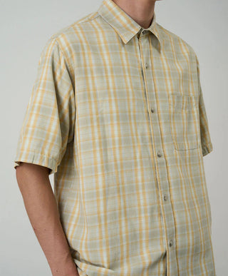 CHECKERED OMBRE SHIRT MUSTARD