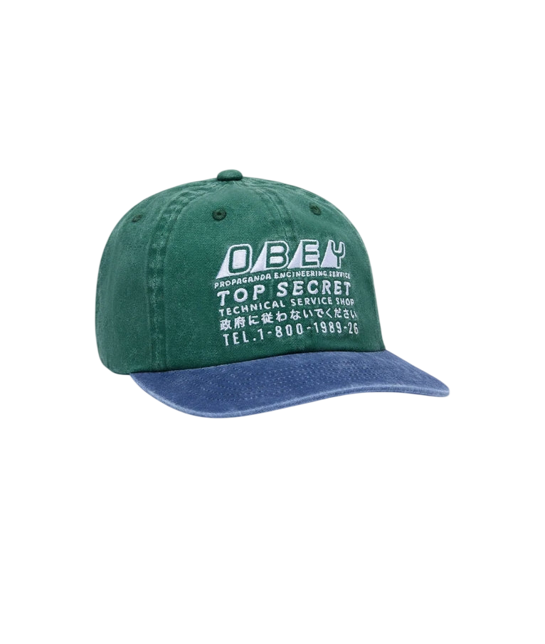 TOP SECRET 6 PANEL CAP PINE GREEN