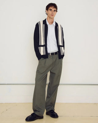 DEAN PLEATED PANT STONE GRAY