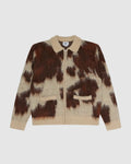COW PATTERN ZIP SWEATER