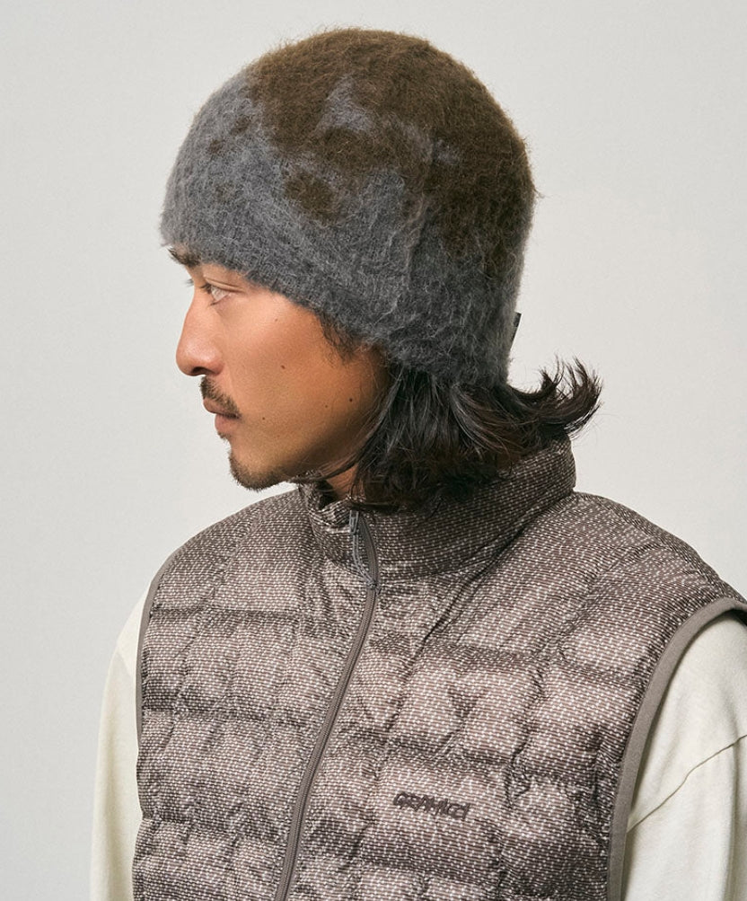 MOHAIR SPLATTER BEANIE SLATE