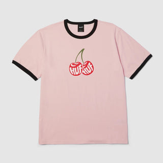 CHERRIES RINGER TEE DUSTY PINK