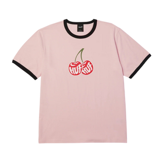 CHERRIES RINGER TEE DUSTY PINK