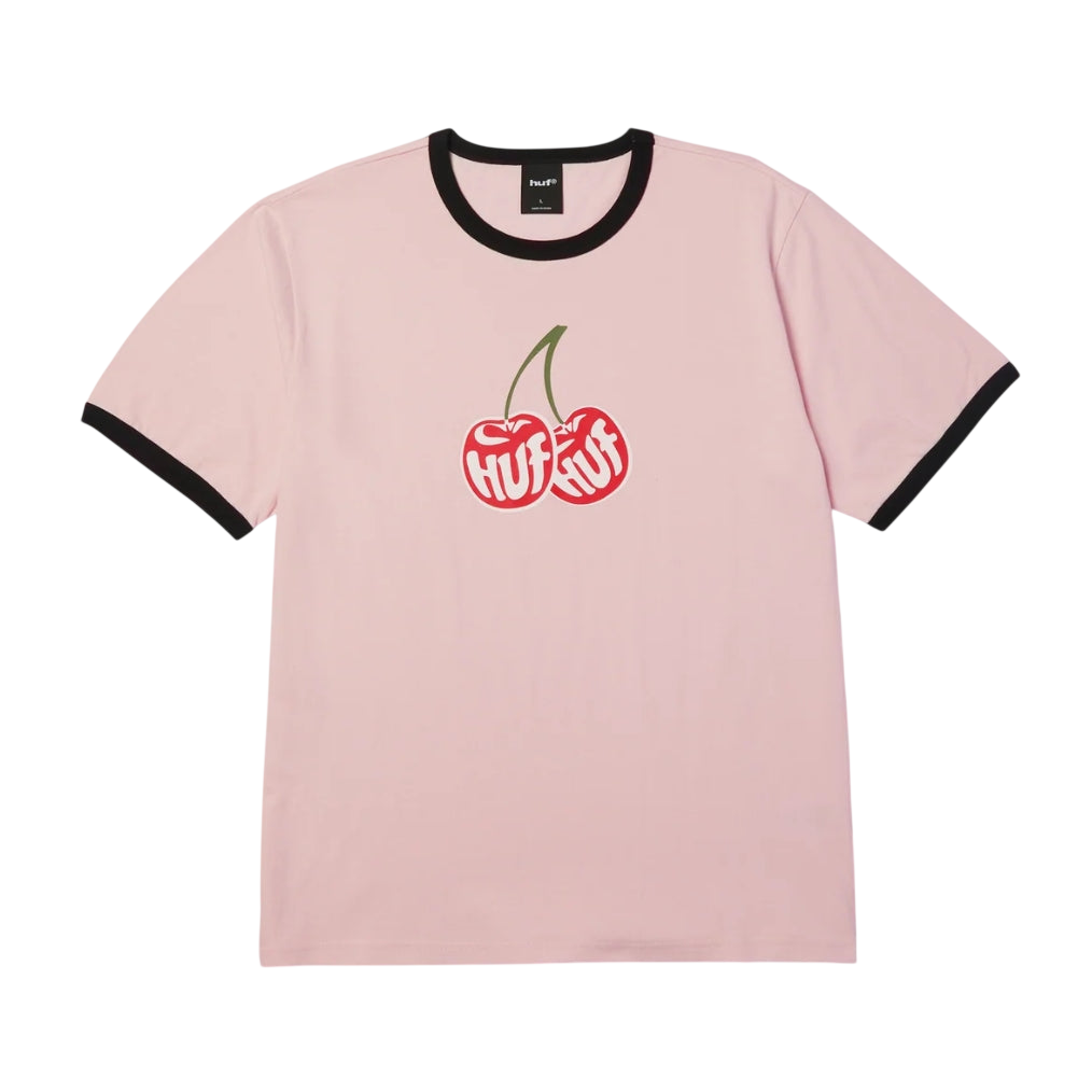CHERRIES RINGER TEE DUSTY PINK