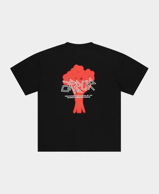 FLORAL BOUQUET RED TEE BLACK