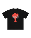 FLORAL BOUQUET RED TEE BLACK