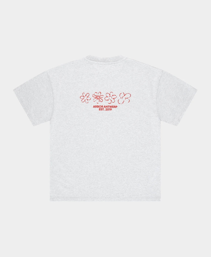 FLOWER QUARTET TEE RED