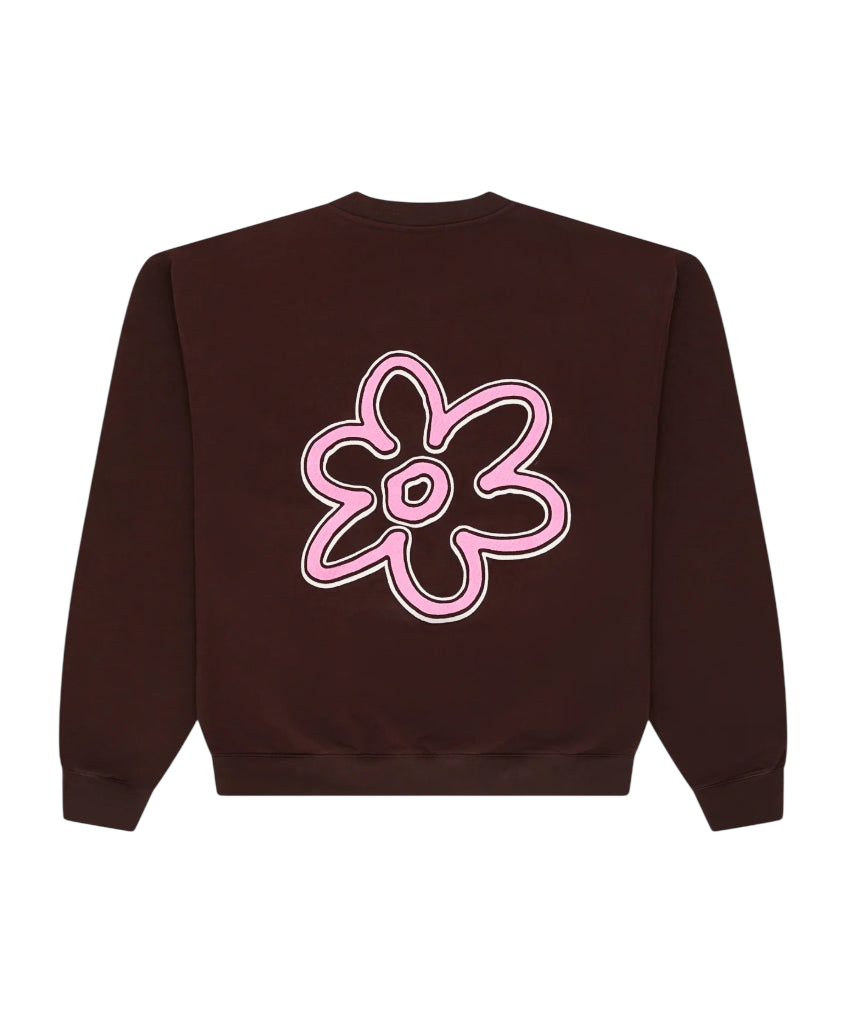 LINE FLOWER CREWNECK BROWN
