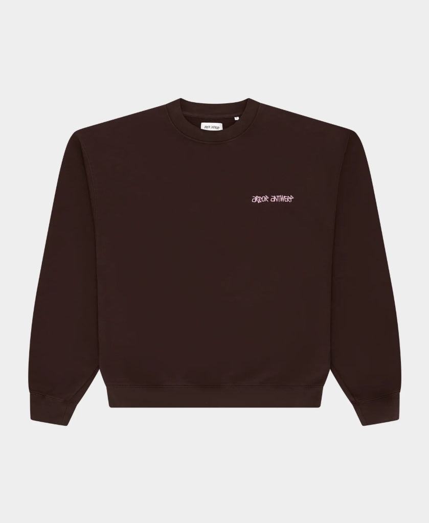 LINE FLOWER CREWNECK BROWN