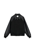 LEATHER VARSITY JACKET BLACK